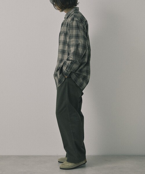 【セール】Re Firsthand design by IDEAS/リ ファーストハンド デザイン バイ イデアス REFH 草木染 レギュラーカラー タータンチェックシャツ（シャツ/ブラウス）｜Firsthand（ファーストハンド）