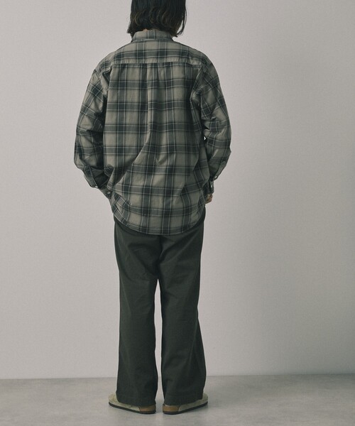 【セール】Re Firsthand design by IDEAS/リ ファーストハンド デザイン バイ イデアス REFH 草木染 レギュラーカラー タータンチェックシャツ（シャツ/ブラウス）｜Firsthand（ファーストハンド）