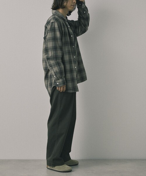 【セール】Re Firsthand design by IDEAS/リ ファーストハンド デザイン バイ イデアス REFH 草木染 レギュラーカラー タータンチェックシャツ（シャツ/ブラウス）｜Firsthand（ファーストハンド）