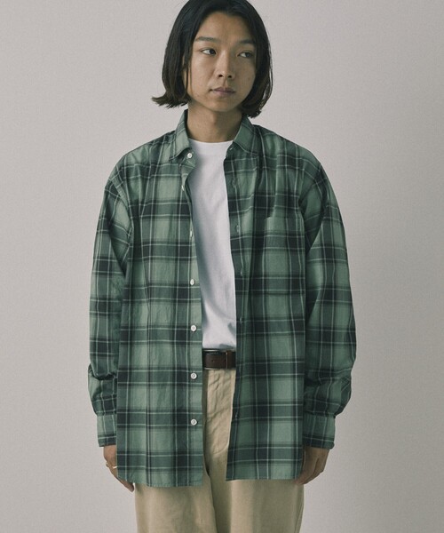 【セール】Re Firsthand design by IDEAS/リ ファーストハンド デザイン バイ イデアス REFH 草木染 レギュラーカラー タータンチェックシャツ（シャツ/ブラウス）｜Firsthand（ファーストハンド）