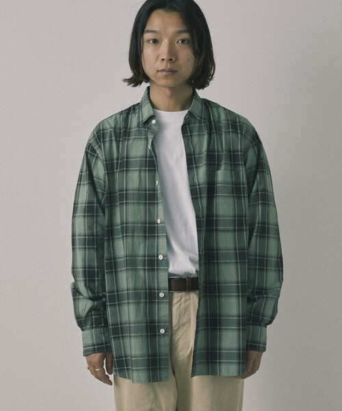 【セール】Re Firsthand design by IDEAS/リ ファーストハンド デザイン バイ イデアス REFH 草木染 レギュラーカラー タータンチェックシャツ（シャツ/ブラウス）｜Firsthand（ファーストハンド）