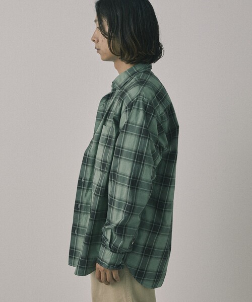 【セール】Re Firsthand design by IDEAS/リ ファーストハンド デザイン バイ イデアス REFH 草木染 レギュラーカラー タータンチェックシャツ（シャツ/ブラウス）｜Firsthand（ファーストハンド）