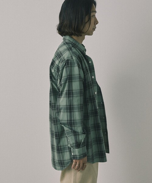 【セール】Re Firsthand design by IDEAS/リ ファーストハンド デザイン バイ イデアス REFH 草木染 レギュラーカラー タータンチェックシャツ（シャツ/ブラウス）｜Firsthand（ファーストハンド）