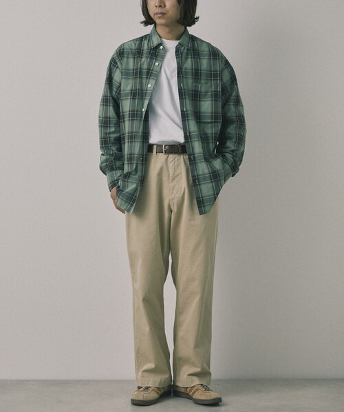 【セール】Re Firsthand design by IDEAS/リ ファーストハンド デザイン バイ イデアス REFH 草木染 レギュラーカラー タータンチェックシャツ（シャツ/ブラウス）｜Firsthand（ファーストハンド）