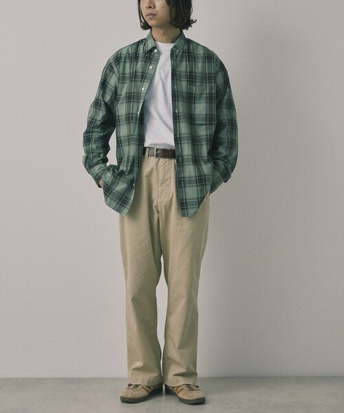 【セール】Re Firsthand design by IDEAS/リ ファーストハンド デザイン バイ イデアス REFH 草木染 レギュラーカラー タータンチェックシャツ（シャツ/ブラウス）｜Firsthand（ファーストハンド）