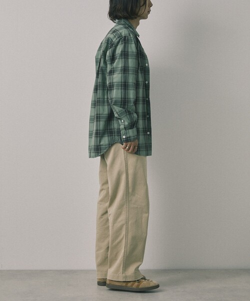 【セール】Re Firsthand design by IDEAS/リ ファーストハンド デザイン バイ イデアス REFH 草木染 レギュラーカラー タータンチェックシャツ（シャツ/ブラウス）｜Firsthand（ファーストハンド）