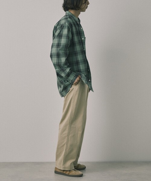 【セール】Re Firsthand design by IDEAS/リ ファーストハンド デザイン バイ イデアス REFH 草木染 レギュラーカラー タータンチェックシャツ（シャツ/ブラウス）｜Firsthand（ファーストハンド）