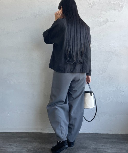 ミズイロインド レース刺繍 スタンドカラー ブラウス free mizuiro ind/ミズイロインド] レース刺繍 スタンドカラー