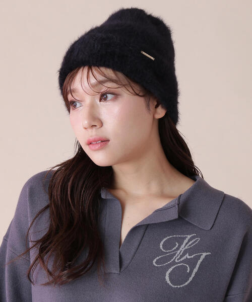 JILL by JILL STUART(ジルバイジルスチュアート)の「◇シャギーリブワッチ(ニットキャップ/ビーニー・レディース・グレー/ブラック・FREE)」の3枚目の写真
