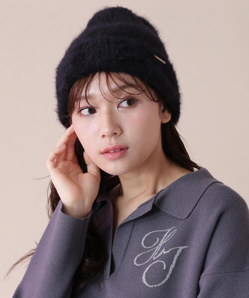 JILL by JILL STUART(ジルバイジルスチュアート)の「◇シャギーリブワッチ(ニットキャップ/ビーニー・レディース・グレー/ブラック・FREE)」の4枚目の写真