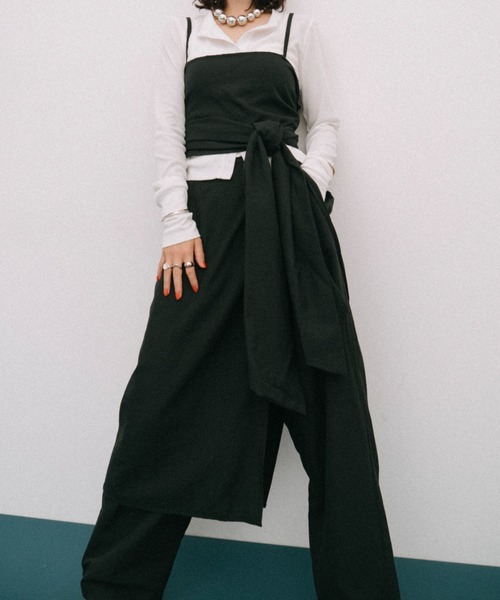 HANNE（アン）の「レイヤードラップパンツ（その他パンツ・レディース・ブラック/グレー・FREE）」の14枚目の写真