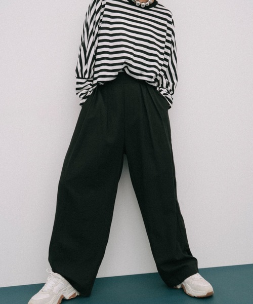 HANNE（アン）の「レイヤードラップパンツ（その他パンツ・レディース・ブラック/グレー・FREE）」の12枚目の写真