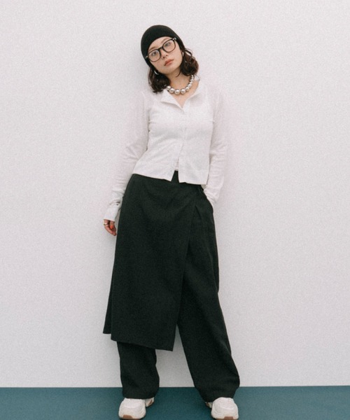 HANNE（アン）の「レイヤードラップパンツ（その他パンツ・レディース・ブラック/グレー・FREE）」の10枚目の写真