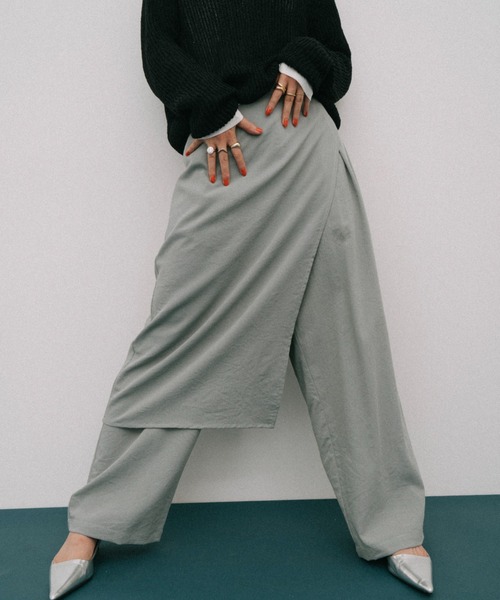 HANNE（アン）の「レイヤードラップパンツ（その他パンツ・レディース・ブラック/グレー・FREE）」の22枚目の写真