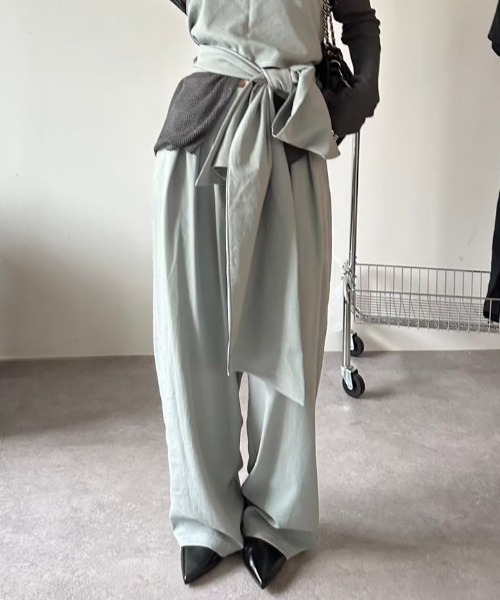 HANNE（アン）の「レイヤードラップパンツ（その他パンツ・レディース・ブラック/グレー・FREE）」の18枚目の写真