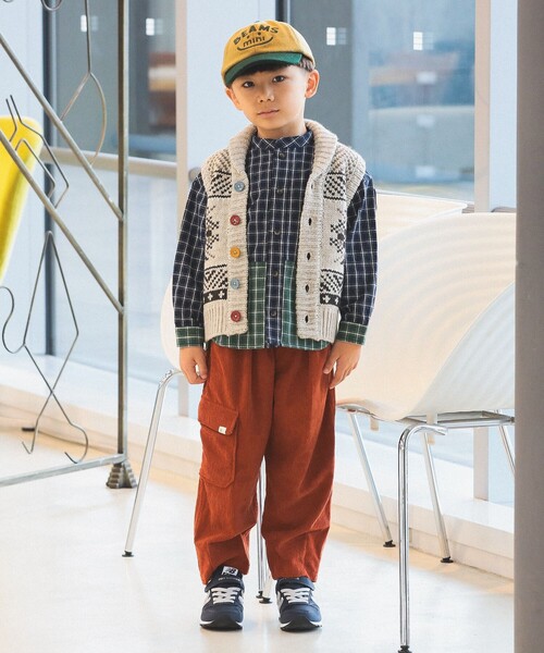 BEAMS mini（ビームスミニ）の「カーゴポケット コーデュロイパンツ 2024FW（90～150cm）（カーゴパンツ・キッズ・レッド系その他7/チャコールグレー・90/100/110/120/130/140/150）」の11枚目の写真