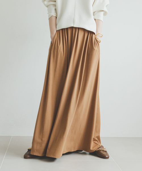 Noble（ノーブル）の「《WEB限定追加》【&】マキシ丈スカート（スカート・レディース・チャコールグレー/キャメル・FREE）」の2枚目の写真