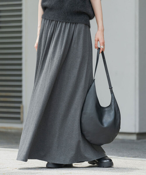 Noble（ノーブル）の「《WEB限定追加》【&】マキシ丈スカート（スカート・レディース・チャコールグレー/キャメル・FREE）」の3枚目の写真