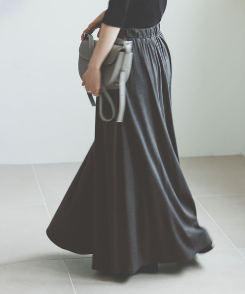 Noble（ノーブル）の「《WEB限定追加》【&】マキシ丈スカート（スカート・レディース・チャコールグレー/キャメル・FREE）」の6枚目の写真