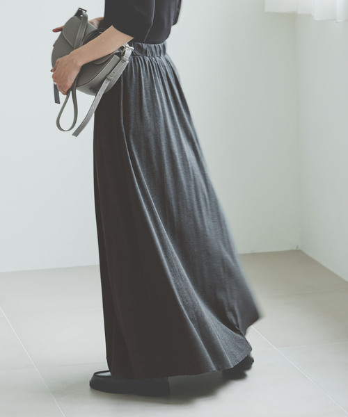 Noble（ノーブル）の「《WEB限定追加》【&】マキシ丈スカート（スカート・レディース・チャコールグレー/キャメル・FREE）」の7枚目の写真