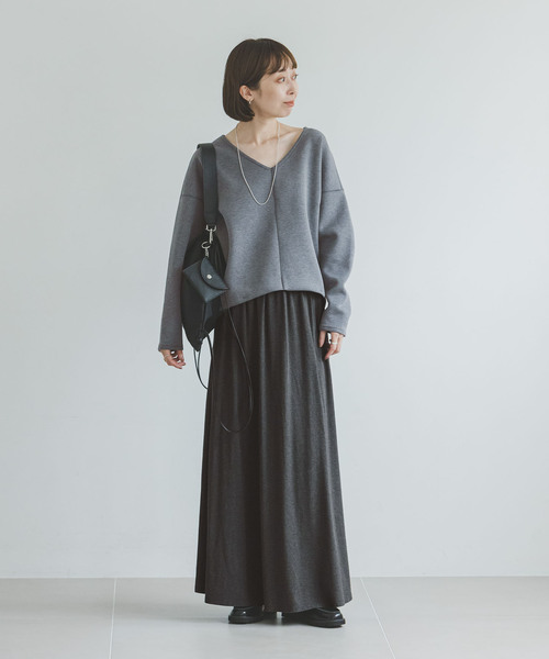 Noble（ノーブル）の「《WEB限定追加》【&】マキシ丈スカート（スカート・レディース・チャコールグレー/キャメル・FREE）」の12枚目の写真