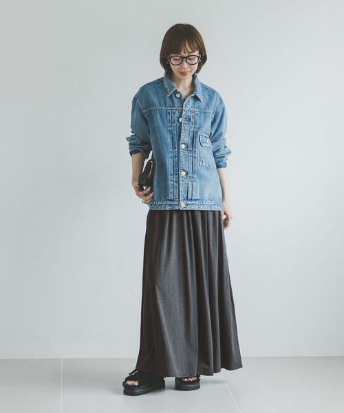 Noble（ノーブル）の「《WEB限定追加》【&】マキシ丈スカート（スカート・レディース・チャコールグレー/キャメル・FREE）」の13枚目の写真