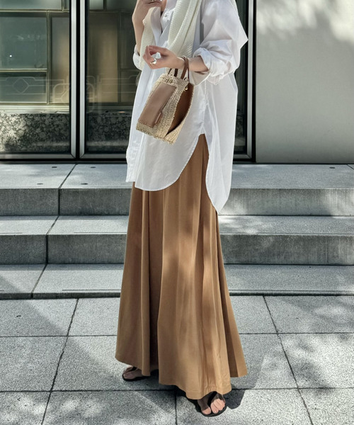 Noble（ノーブル）の「《WEB限定追加》【&】マキシ丈スカート（スカート・レディース・チャコールグレー/キャメル・FREE）」の19枚目の写真