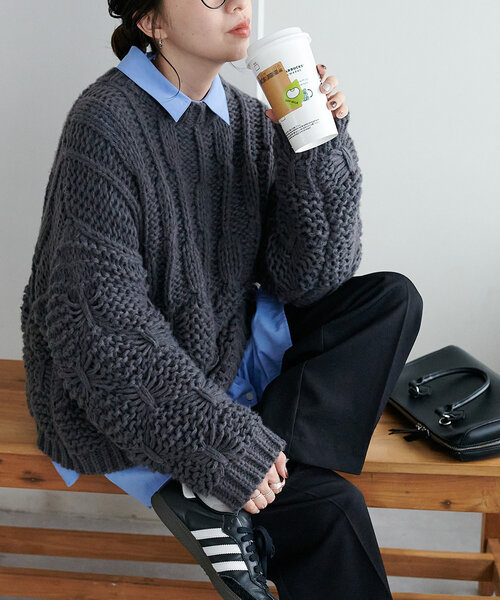 DISCOAT（ディスコート）の「ブロード袖口リボンシャツ（シャツ/ブラウス・レディース・オフホワイト/ブルー/ネイビー・FREE）」の12枚目の写真