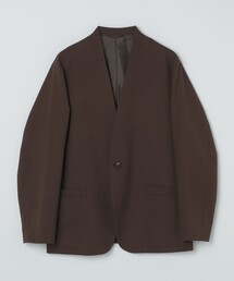 メンズのノーカラージャケット（ブラウン/茶色系）ファッション通販