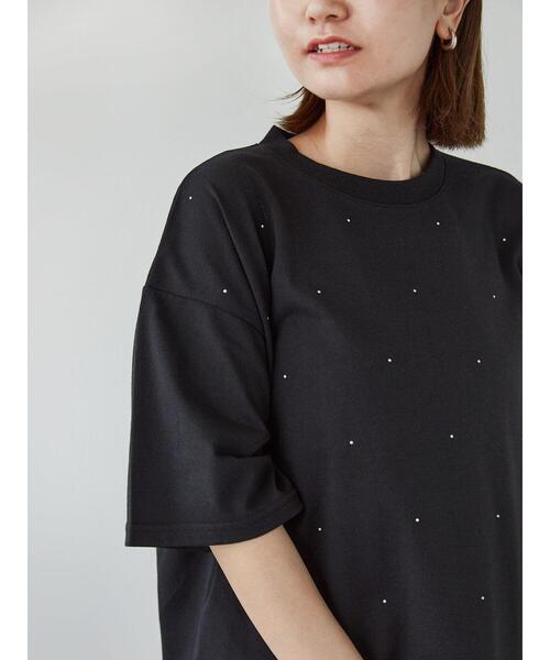 Lugnoncure(ルノンキュール)の「ホットフィット半袖トップス(Tシャツ/カットソー・レディース・ブラック/オフホワイト/グレー・F)」の3枚目の写真