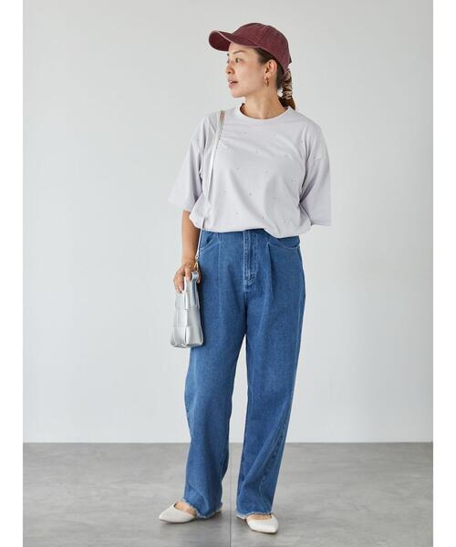 Lugnoncure(ルノンキュール)の「ホットフィット半袖トップス(Tシャツ/カットソー・レディース・ブラック/オフホワイト/グレー・F)」の6枚目の写真