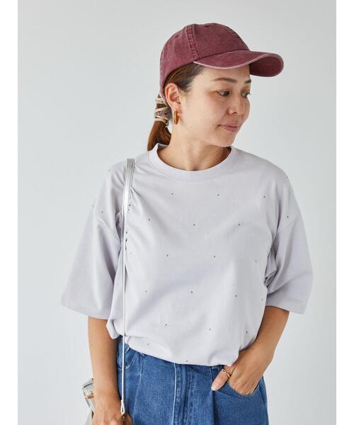 Lugnoncure(ルノンキュール)の「ホットフィット半袖トップス(Tシャツ/カットソー・レディース・ブラック/オフホワイト/グレー・F)」の7枚目の写真