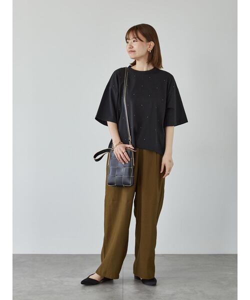 Lugnoncure(ルノンキュール)の「ホットフィット半袖トップス(Tシャツ/カットソー・レディース・ブラック/オフホワイト/グレー・F)」の12枚目の写真