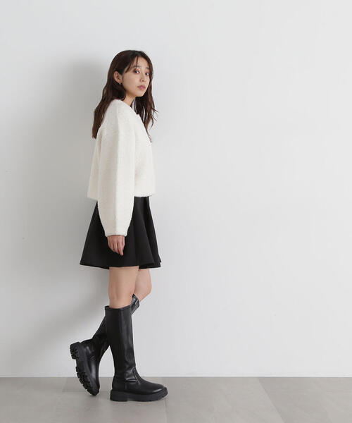 NATURAL BEAUTY BASIC（ナチュラルビューティーベーシック）の「◇ツイルフレアショートパンツ（その他パンツ・レディース・ベージュ/グレー/ブラック・MEDIUM/SMALL）」の4枚目の写真