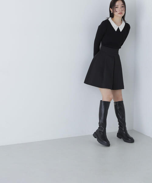 NATURAL BEAUTY BASIC（ナチュラルビューティーベーシック）の「◇ツイルフレアショートパンツ（その他パンツ・レディース・ベージュ/グレー/ブラック・MEDIUM/SMALL）」の7枚目の写真