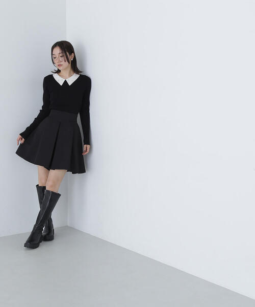 NATURAL BEAUTY BASIC（ナチュラルビューティーベーシック）の「◇ツイルフレアショートパンツ（その他パンツ・レディース・ベージュ/グレー/ブラック・MEDIUM/SMALL）」の8枚目の写真