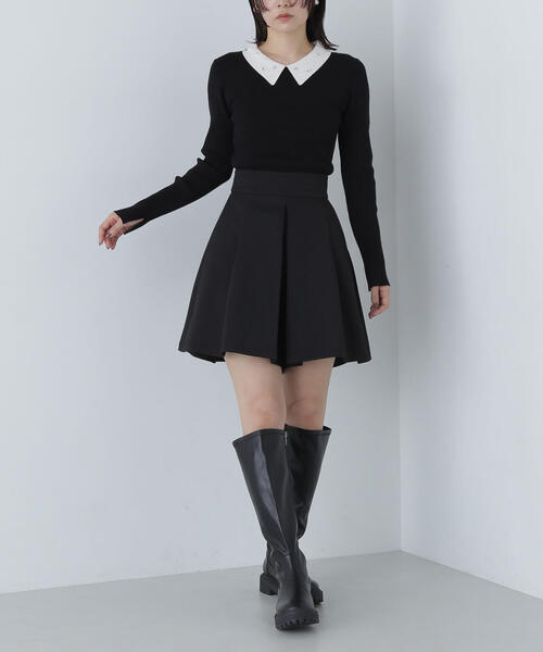 NATURAL BEAUTY BASIC（ナチュラルビューティーベーシック）の「◇ツイルフレアショートパンツ（その他パンツ・レディース・ベージュ/グレー/ブラック・MEDIUM/SMALL）」の14枚目の写真