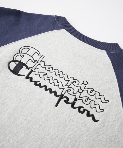 X-girl（エックスガール）の「X-girl x Champion REVERSE WEAVE R RAGLAN SWEAT TOP（スウェット・レディース・ブラック/アッシュ・S/M）」の17枚目の写真