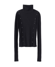 JOHN LAWRENCE SULLIVAN | WOOL RIB HI-NECK TOP WITH HOOK(Tシャツ/カットソー)