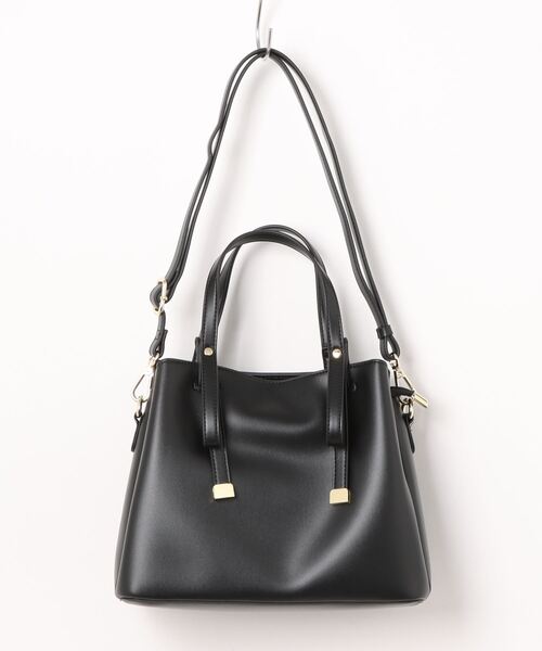 EDIT COLOGNE（エディットコロン）の「リボントートバッグ（ショルダーバッグ・レディース・ブラック/ベージュ/パープル・ﾌﾘ-）」の2枚目の写真