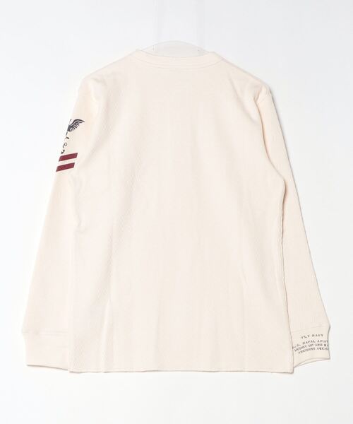 AVIREX(アヴィレックス)の「《直営店限定》HONEYCOMB WAFFLE HENRY T-SHIRT / ハニカム ワッフル ヘンリー長袖Tシャツ / AVIREX / アヴィレックス(Tシャツ/カットソー・メンズ・ナチュラル/チャコール/ネイビー・MEDIUM/LARGE/X-LARGE/XX-LARGE)」の4枚目の写真