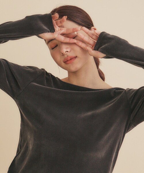 セール】シアーベロアシャーリングトップス【洗濯機洗い可】（Tシャツ