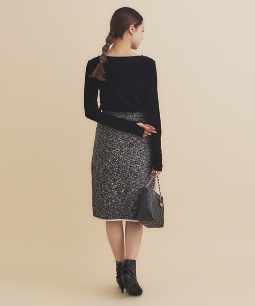 index（インデックス）の「シアーベロアシャーリングトップス【洗濯機洗い可】（Tシャツ/カットソー・レディース・ブラック/チャコールグレー/オフホワイト・00）」の14枚目の写真