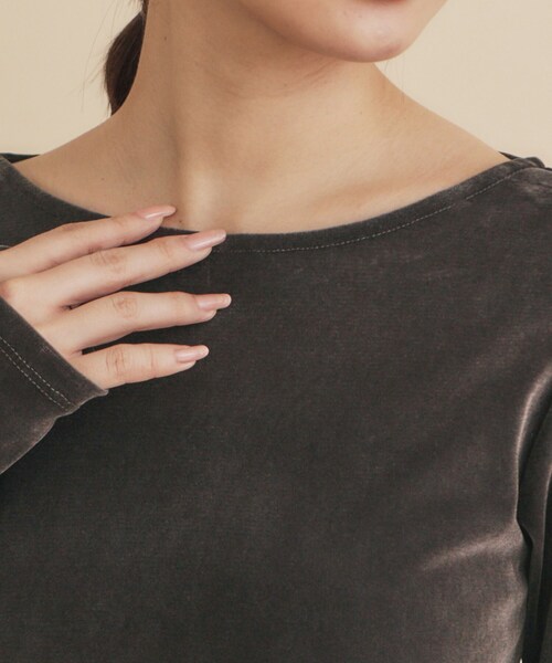 index（インデックス）の「シアーベロアシャーリングトップス【洗濯機洗い可】（Tシャツ/カットソー・レディース・ブラック/チャコールグレー/オフホワイト・00）」の19枚目の写真