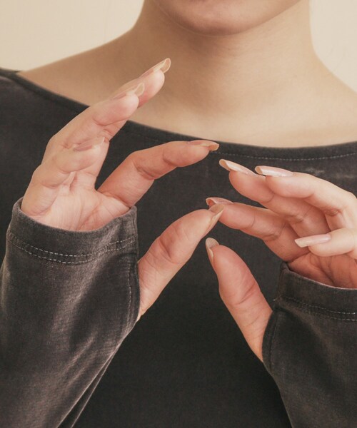 index（インデックス）の「シアーベロアシャーリングトップス【洗濯機洗い可】（Tシャツ/カットソー・レディース・ブラック/チャコールグレー/オフホワイト・00）」の21枚目の写真