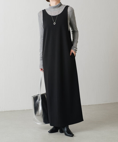 COLLAGE GALLARDAGALANTE（コラージュガリャルダガランテ）の「ジョーゼットジャンパースカート（ジャンパースカート・レディース・ベージュ/ブラック・FREE）」の2枚目の写真