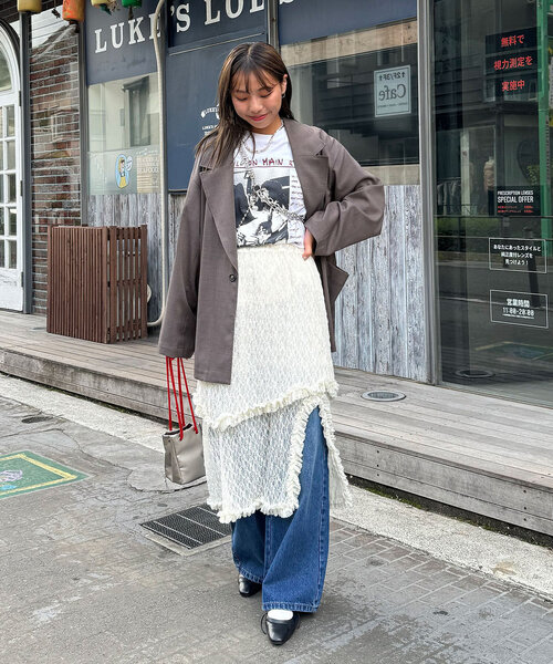 CIAOPANIC（チャオパニック）の「ストレッチレースミドルスカート（スカート・レディース・ホワイト/ブラック/ブラウン/ブルー・ONE SIZE）」の10枚目の写真