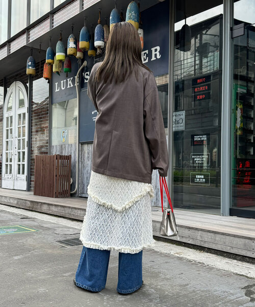 CIAOPANIC（チャオパニック）の「ストレッチレースミドルスカート（スカート・レディース・ホワイト/ブラック/ブラウン/ブルー・ONE SIZE）」の12枚目の写真