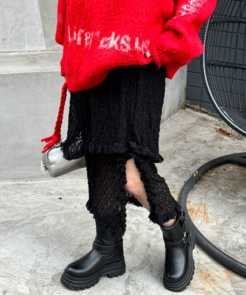 CIAOPANIC（チャオパニック）の「ストレッチレースミドルスカート（スカート・レディース・ホワイト/ブラック/ブラウン/ブルー・ONE SIZE）」の15枚目の写真