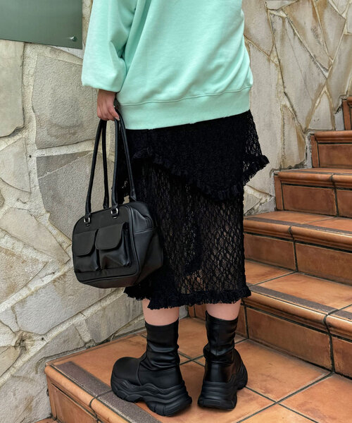 CIAOPANIC（チャオパニック）の「ストレッチレースミドルスカート（スカート・レディース・ホワイト/ブラック/ブラウン/ブルー・ONE SIZE）」の21枚目の写真